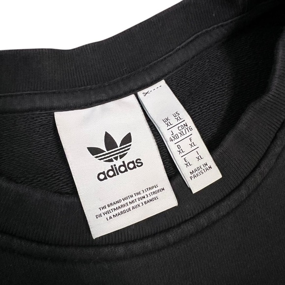 Adidas Originals Black Camo Sleeve Crewneck Sweatshirt XL Chevron Unisex - Picture 5 of 6